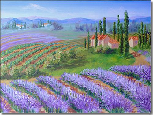 Lavender Near the Vineyard by Joan Hansen