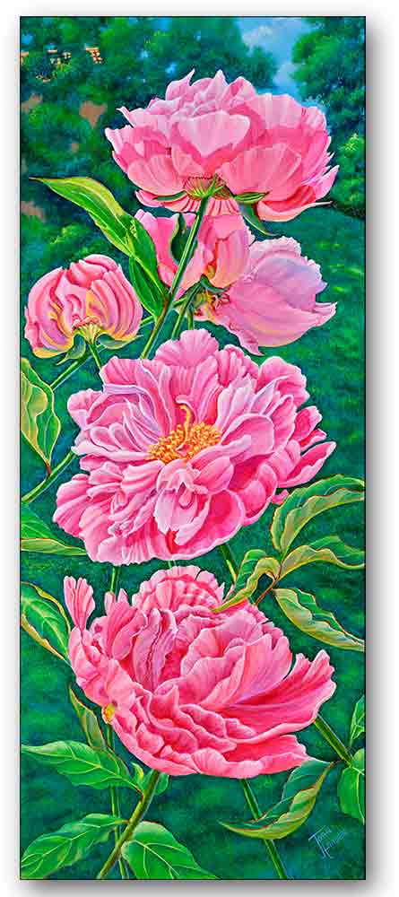 Peonies by Joan Hansen is an original acrylic painting.